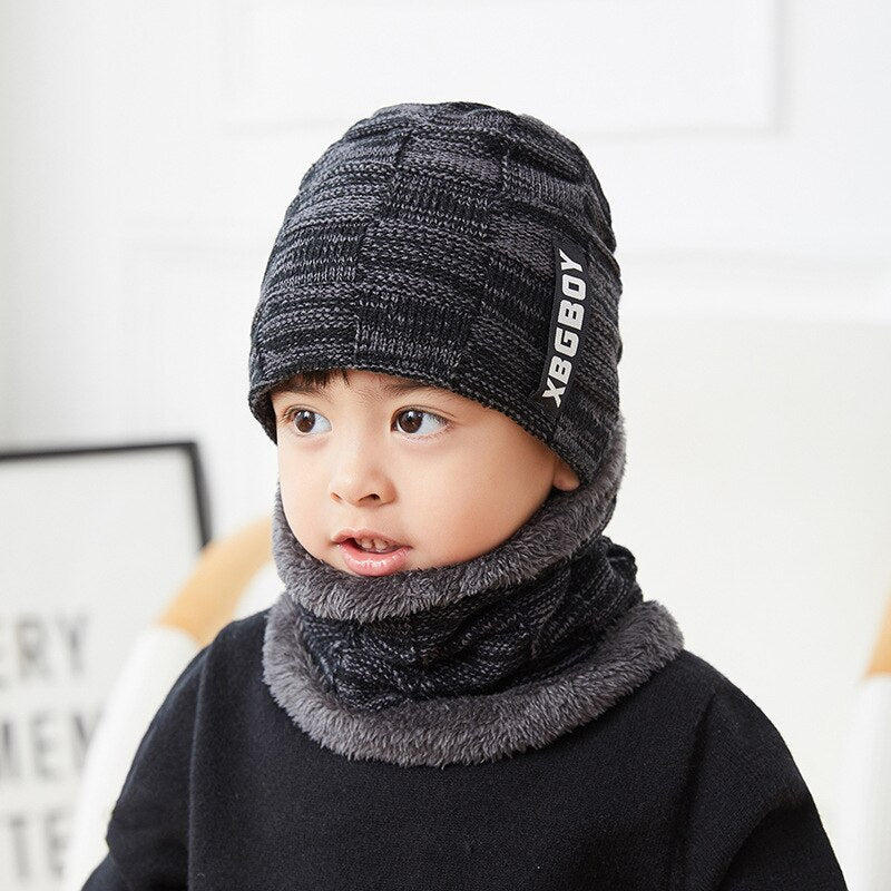 Warme Herren Wintermütze und Schal Fleece Mütze Strickmütze Kappe Hut Unisex