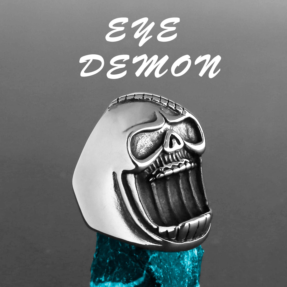 Edelstahl Herren & Damen Biker Rocker Spinning Ring Silber Skull Gothic