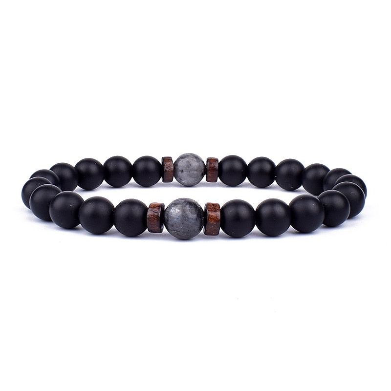 Armband Lava Holz Tibetische Buddha DAMEN HERREN Naturstein Freundschaftsarmband Yoga