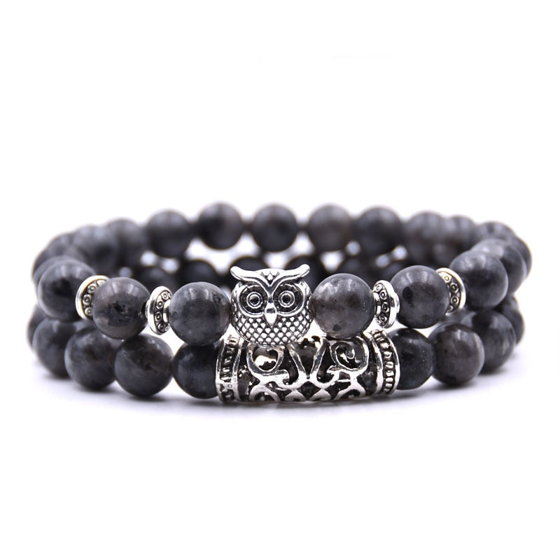 2er SET PARTNER ARMBAND DAMEN HERREN Naturstein Freundschaftsarmband Yoga