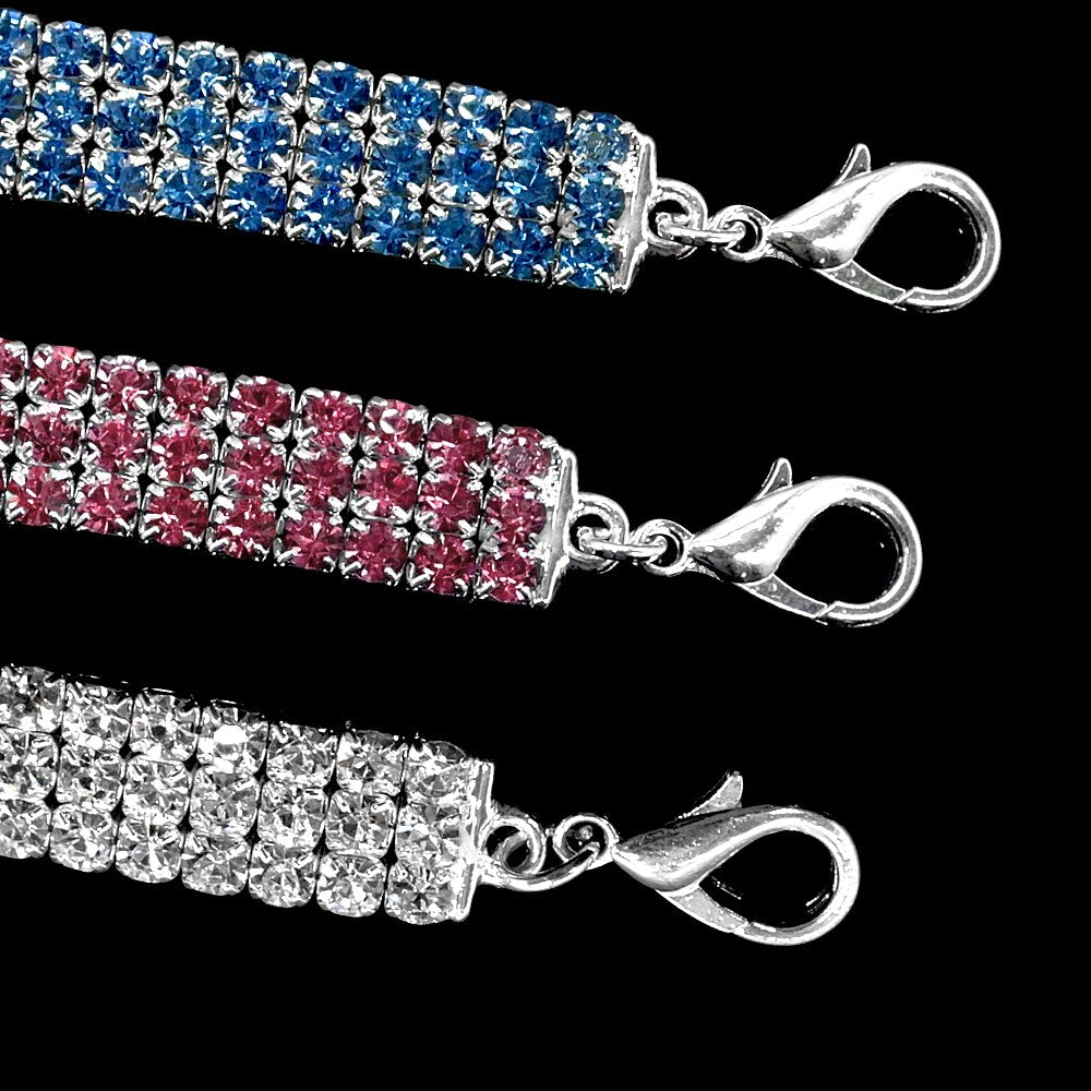 Hundehalsband Strass Silber Mops Halsband S M L Hunde Chihuahua Pink