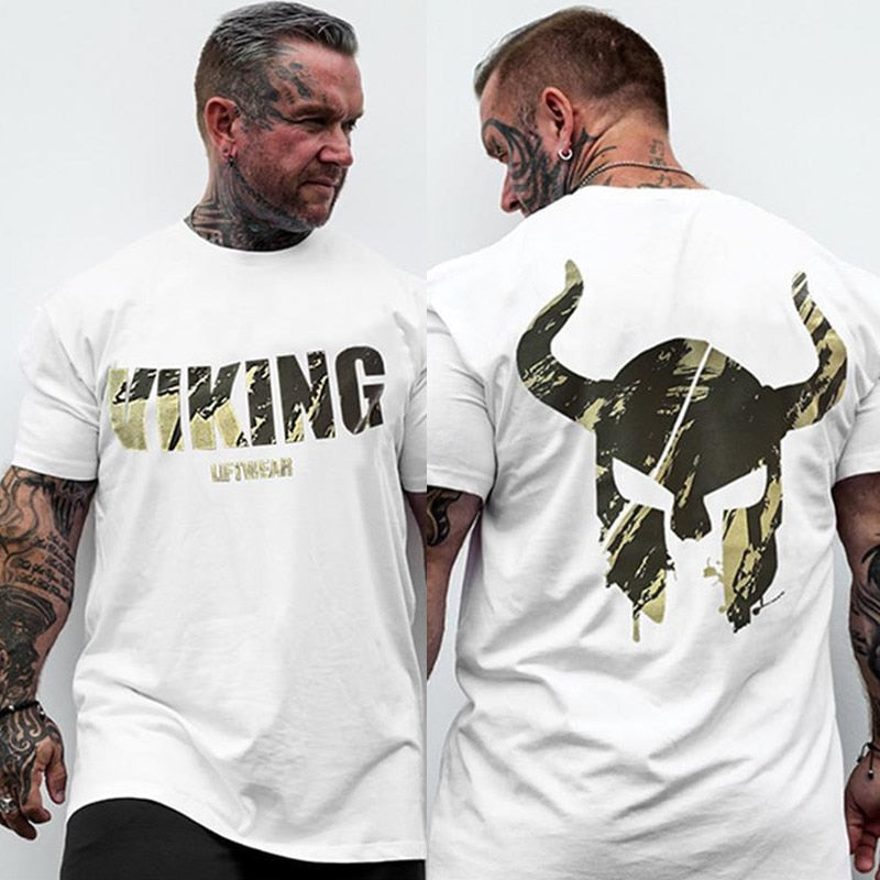 GYM Shirt Sport T-Shirt Men Herren Fitness Sportswear Unisex Streetwear Viking