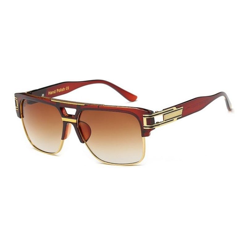 Klassische Designer Luxus Sonnenbrille Damen Herren Quadratische Übergröße Gläser