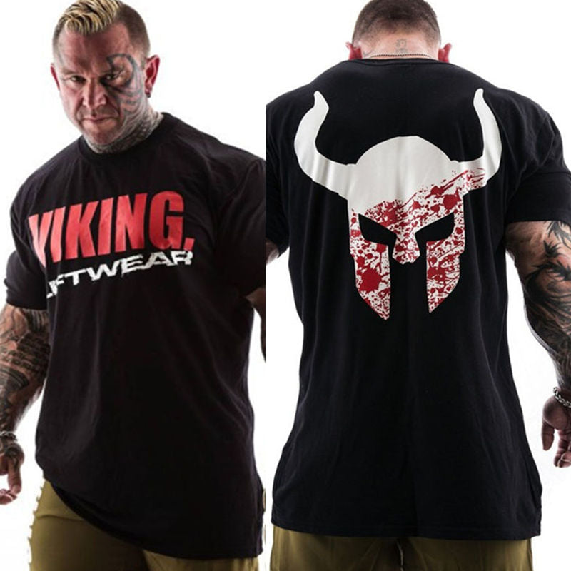 GYM Shirt Sport T-Shirt Men Herren Fitness Sportswear Unisex Streetwear Viking