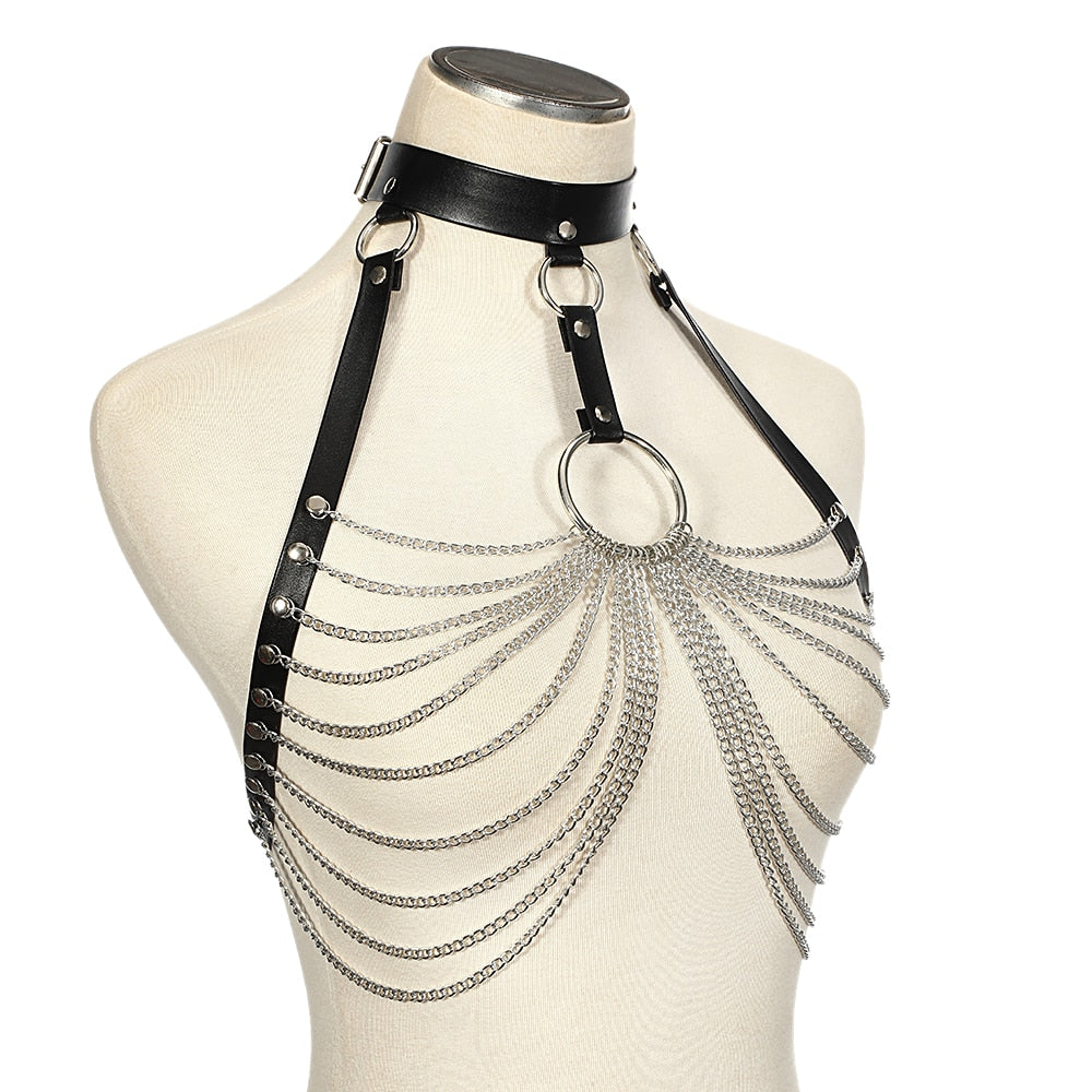 Sexy Harness Kette BH Gürtel Toys Punk Goth Frauen Bdsm Bondage Dessous