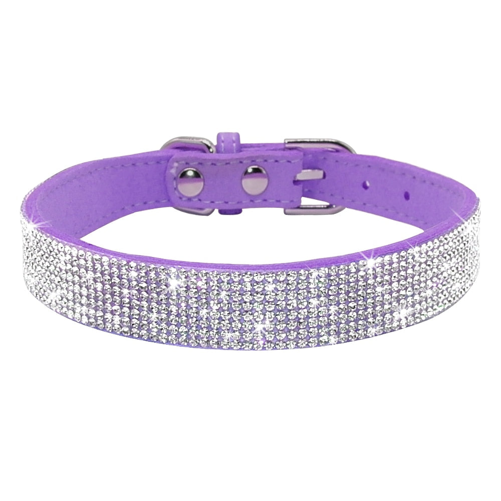 Hundehalsband Strass Silber Mops Halsband S M L Hunde Chihuahua Pink