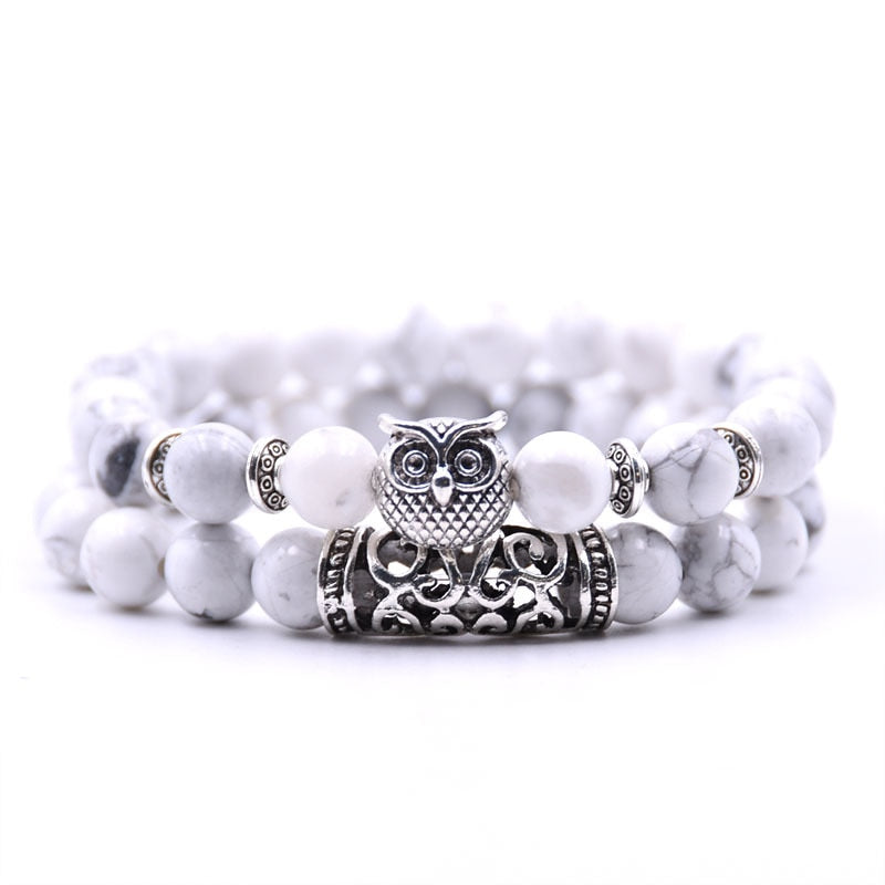 YIZIZAI 2er SET ARMBAND DAMEN HERREN Naturstein Freundschaftsarmband Yoga