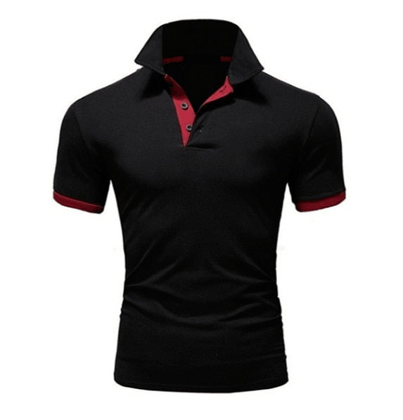 Männer Poloshirt Kontrast Kragen Polo Kurzarm Slim Fit Hemd Polohemd T-Shirt NEU