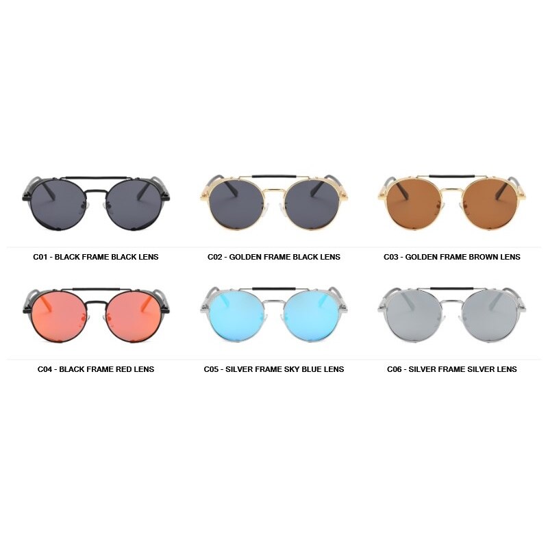 Designer Sonnenbrille Polarisierte Retro Damen Herren Metall Runde Gläser UV400