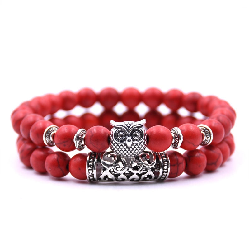 2er SET PARTNER ARMBAND DAMEN HERREN Naturstein Freundschaftsarmband Yoga