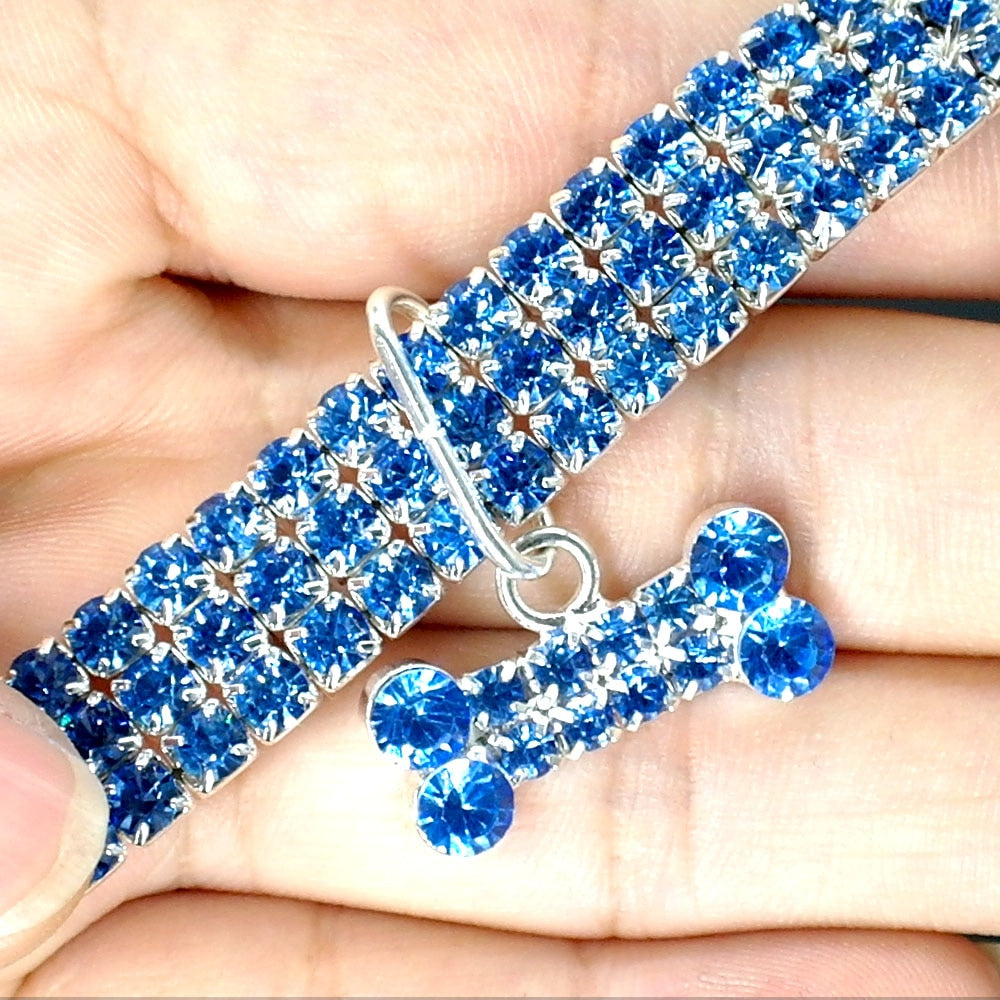 Hundehalsband Strass Silber Mops Halsband S M L Hunde Chihuahua Pink