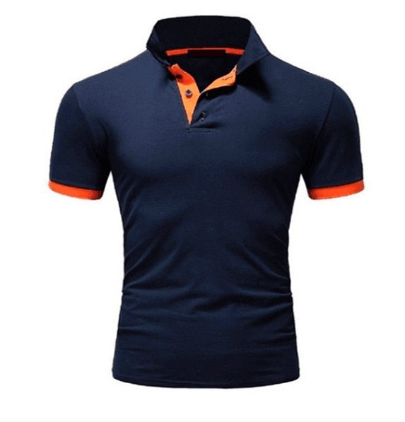 Männer Poloshirt Kontrast Kragen Polo Kurzarm Slim Fit Hemd Polohemd T-Shirt NEU