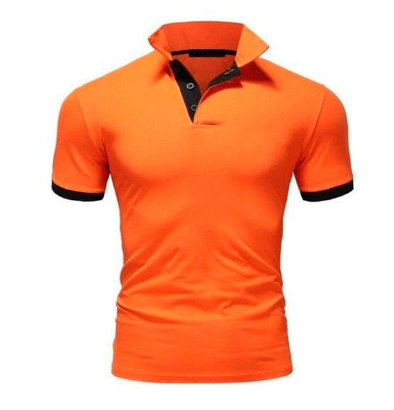 Männer Poloshirt Kontrast Kragen Polo Kurzarm Slim Fit Hemd Polohemd T-Shirt NEU