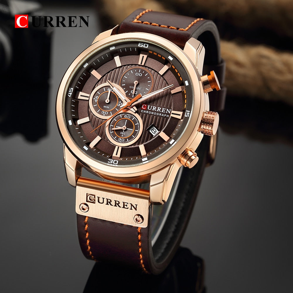 Herren Armbanduhr Silber Schwarz Edelstahl Fashion Luxus Chronograph  Business