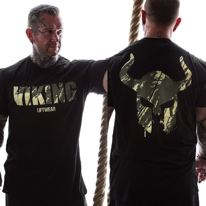 GYM Shirt Sport T-Shirt Men Herren Fitness Sportswear Unisex Streetwear Viking