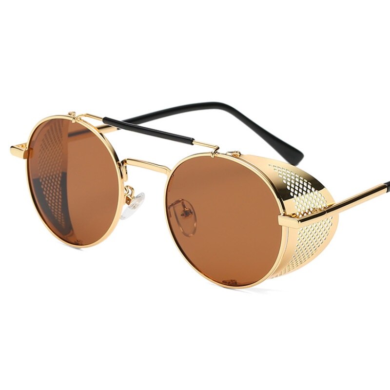 Designer Sonnenbrille Polarisierte Retro Damen Herren Metall Runde Gläser UV400