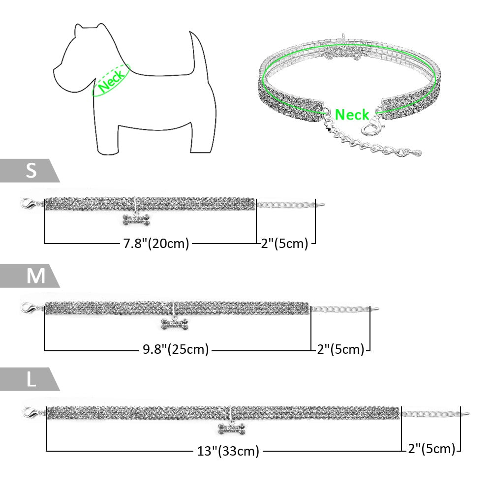 Hundehalsband Strass Silber Mops Halsband S M L Hunde Chihuahua Pink