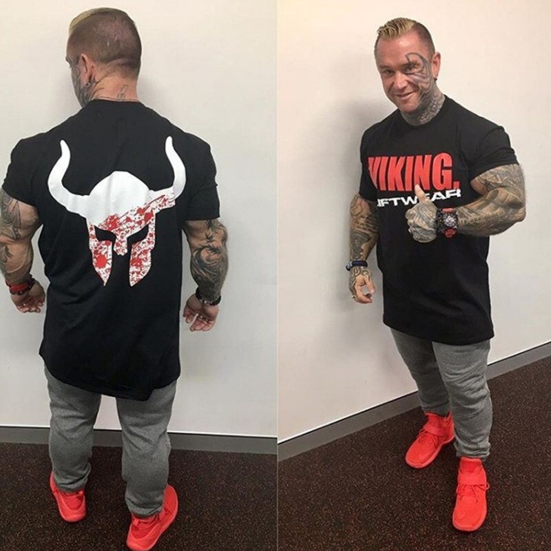 GYM Shirt Sport T-Shirt Men Herren Fitness Sportswear Unisex Streetwear Viking