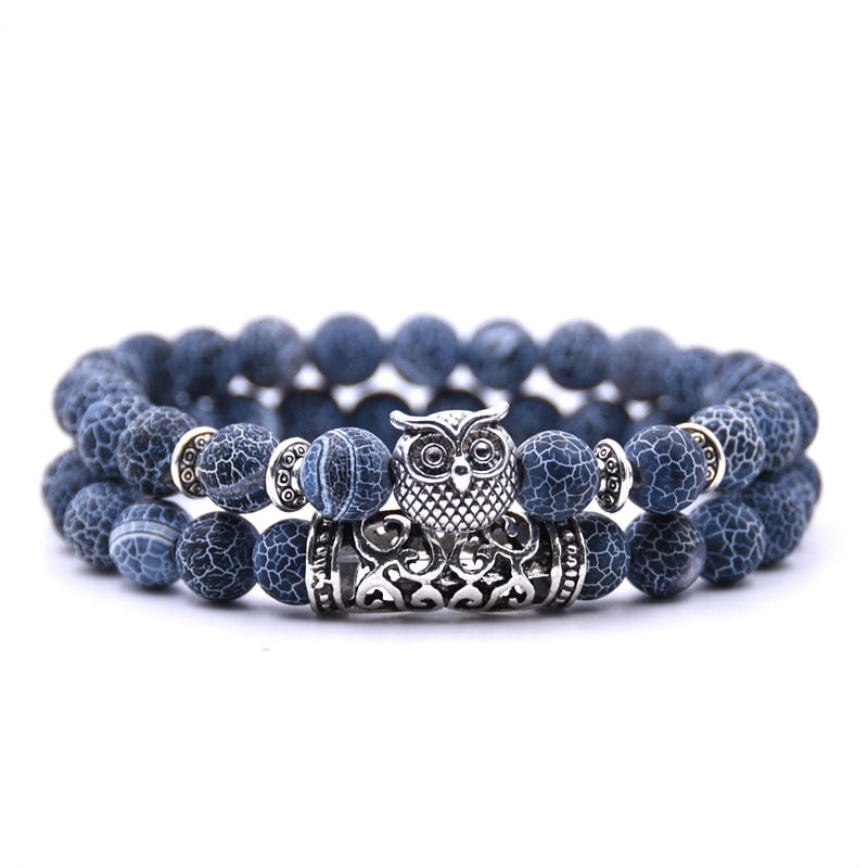2er SET PARTNER ARMBAND DAMEN HERREN Naturstein Freundschaftsarmband Yoga