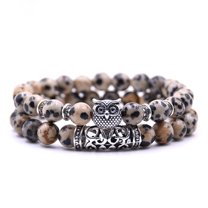 2er SET PARTNER ARMBAND DAMEN HERREN Naturstein Freundschaftsarmband Yoga