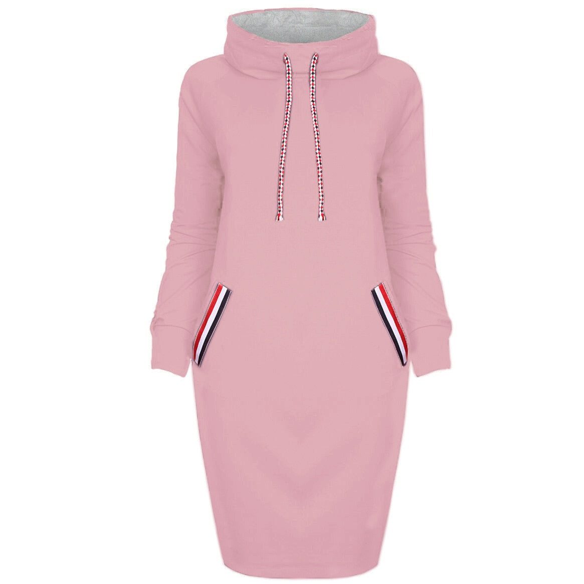 Dame Kapuzenpullover Minikleid Hoodie Sweatshirt Longtops Tunika Jumper Kleid