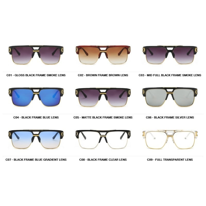 Klassische Designer Luxus Sonnenbrille Damen Herren Quadratische Übergröße Gläser