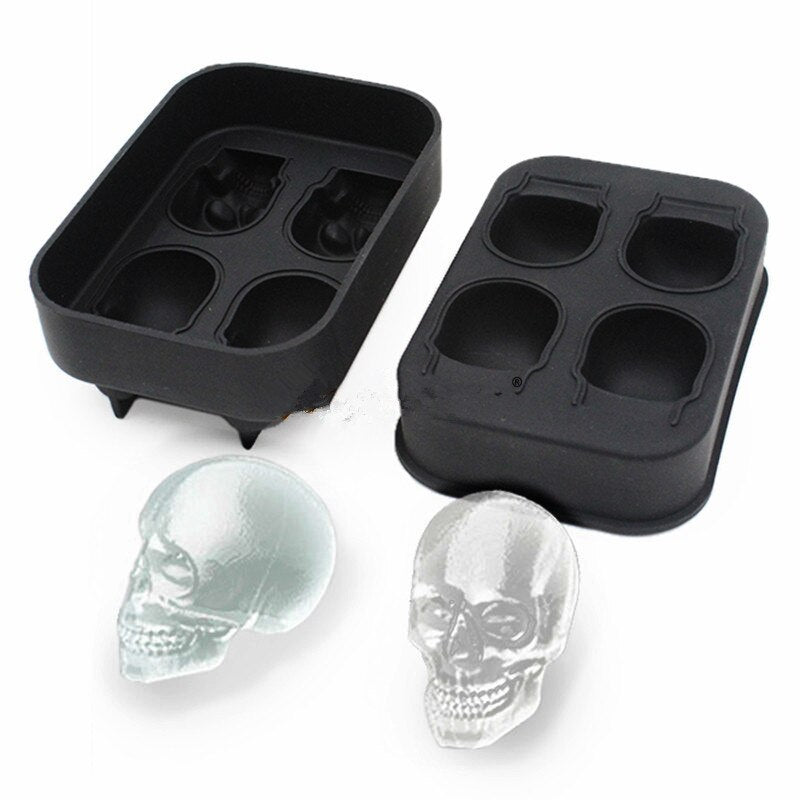 3D Silikon Eiswürfelform Totenkopf Skull Party Eiswürfel Cocktails Whiskey