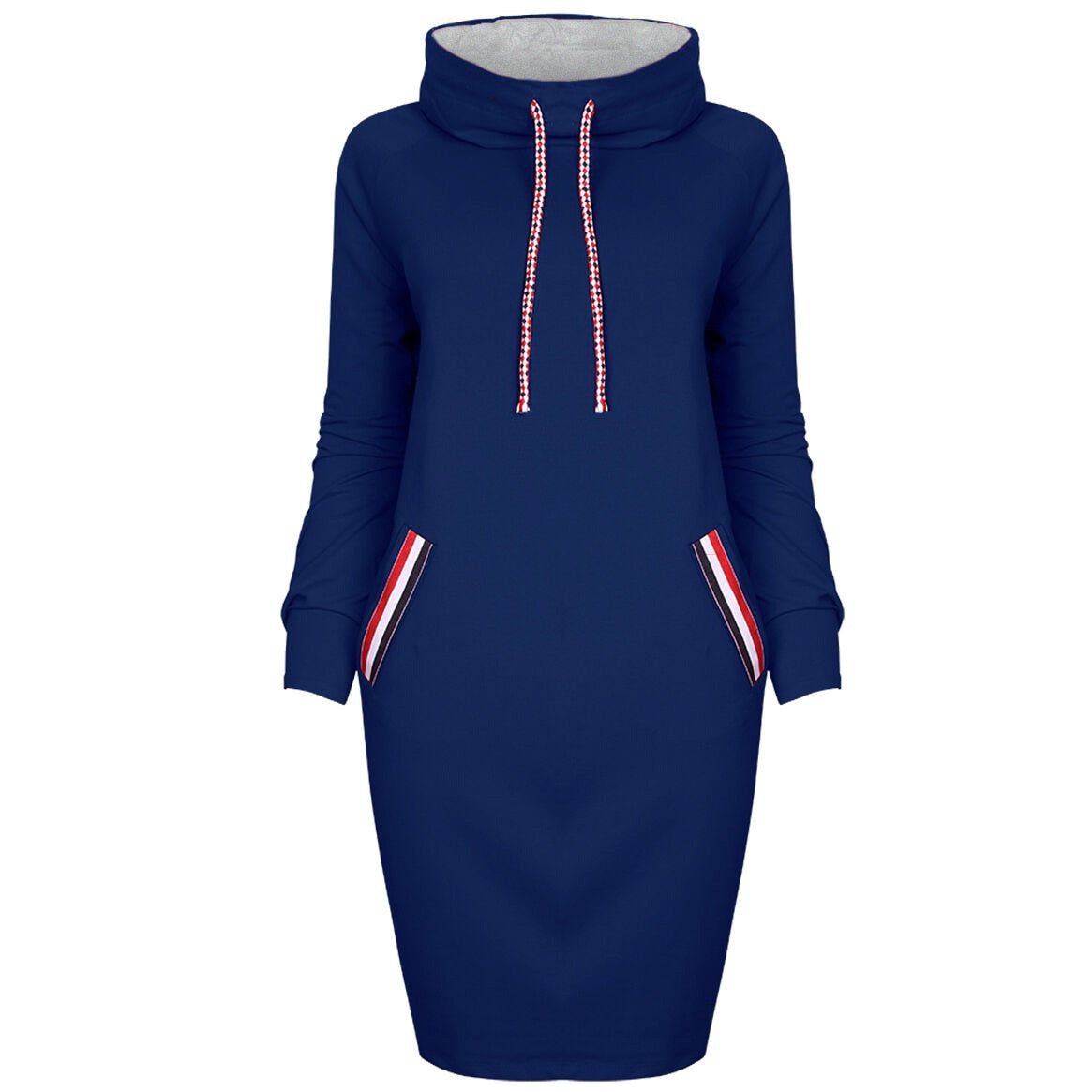 Dame Kapuzenpullover Minikleid Hoodie Sweatshirt Longtops Tunika Jumper Kleid