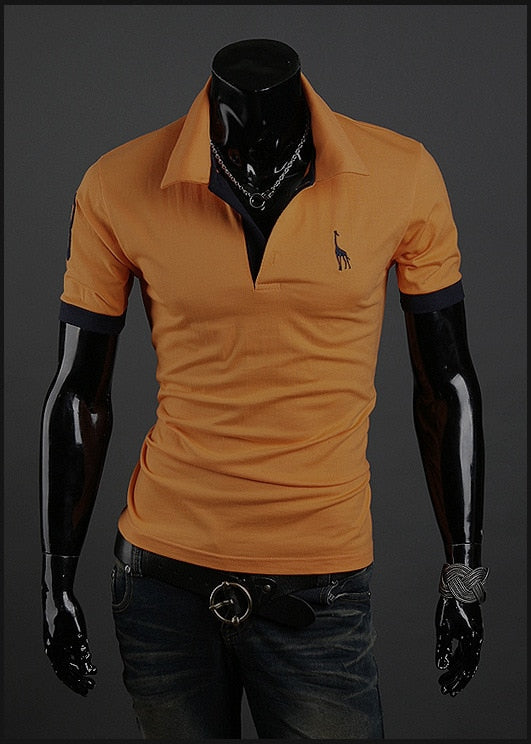 Männer Poloshirt Kontrast Kragen Polo Kurzarm Slim Fit Hemd Polohemd T-Shirt NEU