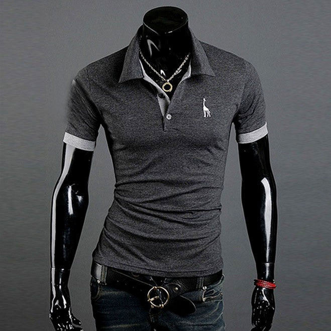 Männer Poloshirt Kontrast Kragen Polo Kurzarm Slim Fit Hemd Polohemd T-Shirt NEU