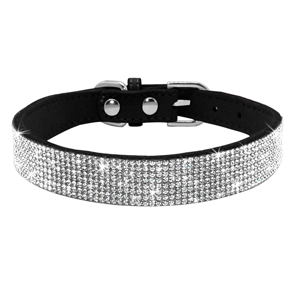 Hundehalsband Strass Silber Mops Halsband S M L Hunde Chihuahua Pink