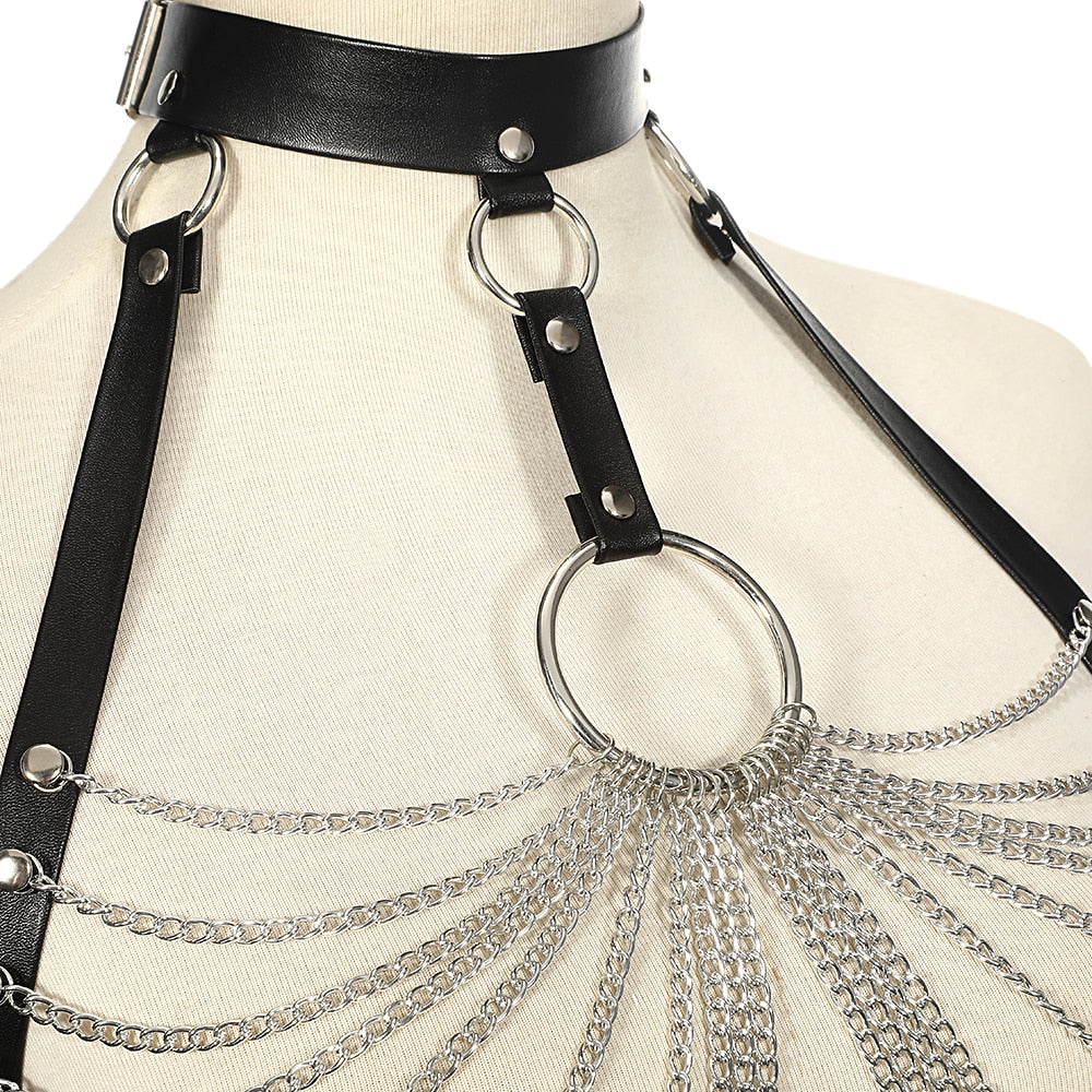Sexy Harness Kette BH Gürtel Toys Punk Goth Frauen Bdsm Bondage Dessous