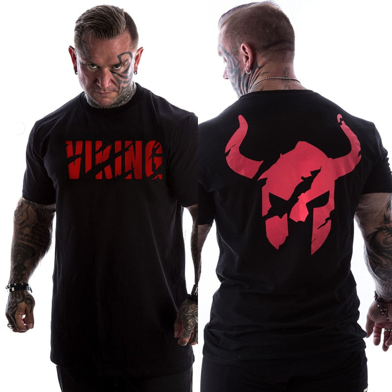 GYM Shirt Sport T-Shirt Men Herren Fitness Sportswear Unisex Streetwear Viking