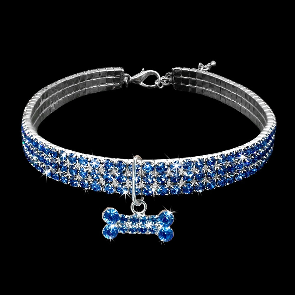 Hundehalsband Strass Silber Mops Halsband S M L Hunde Chihuahua Pink