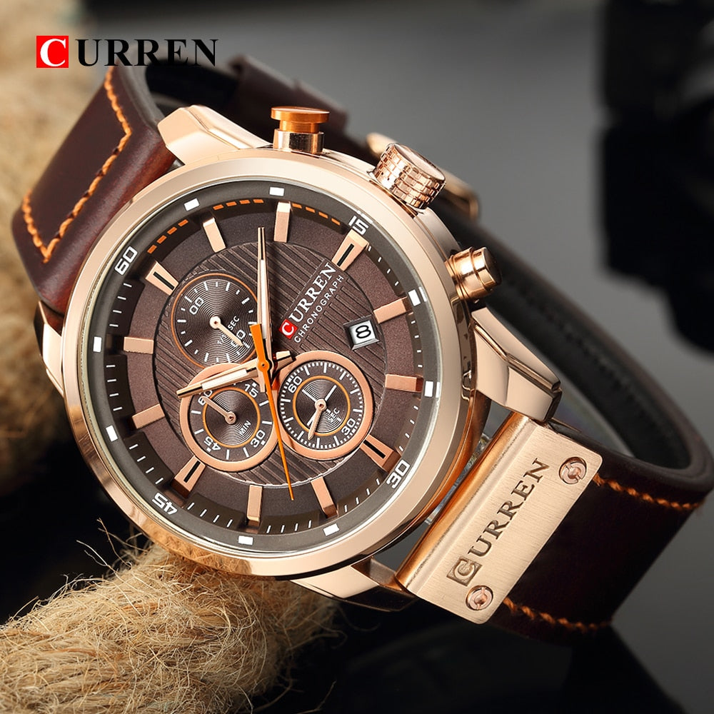Herren Armbanduhr Silber Schwarz Edelstahl Fashion Luxus Chronograph  Business