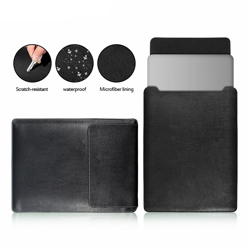 Leder Laptop Tasche Sleeve Hülle Case Cover für Macbook Air Pro 13.3 14 15 Zoll