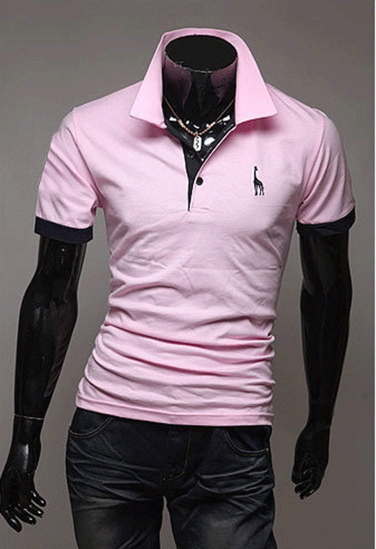Männer Poloshirt Kontrast Kragen Polo Kurzarm Slim Fit Hemd Polohemd T-Shirt NEU