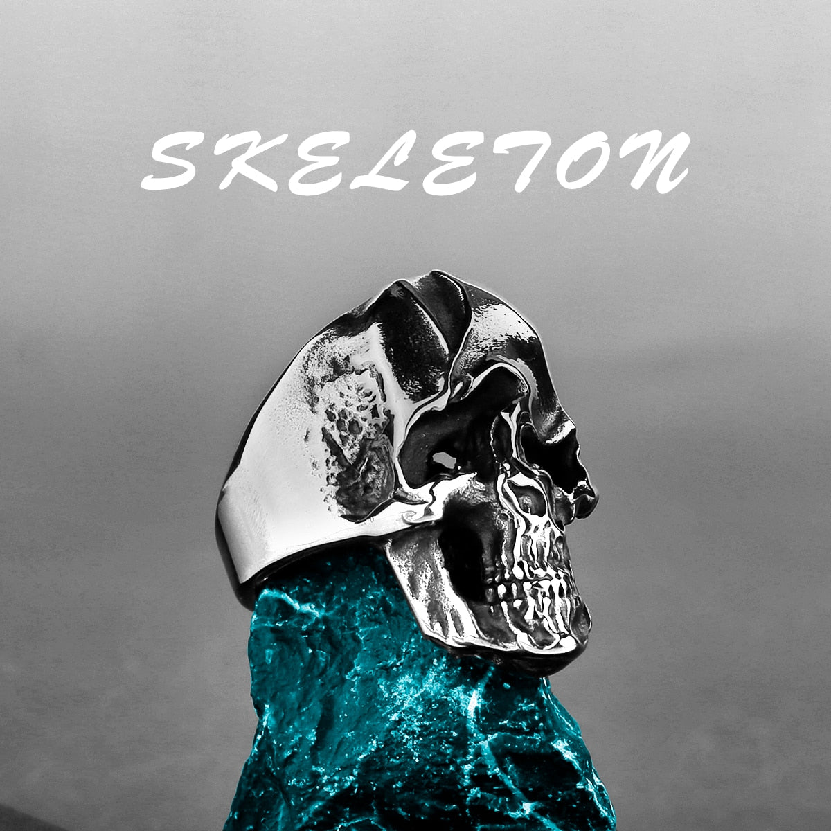 Edelstahl Herren & Damen Biker Rocker Spinning Ring Silber Skull Gothic