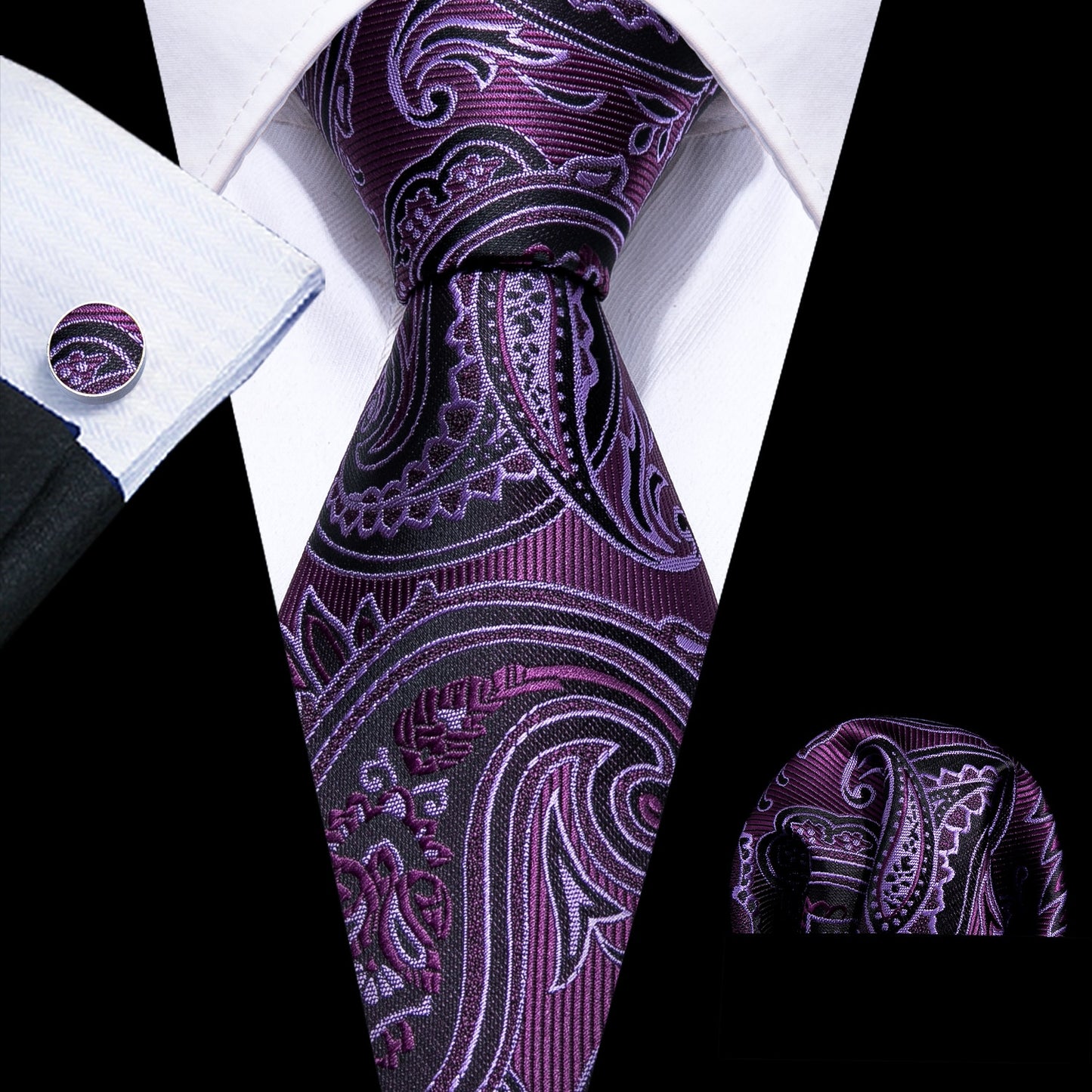 Fashion Seide Krawatte Lila Herren Hochzeit Konfirmation Männer Business