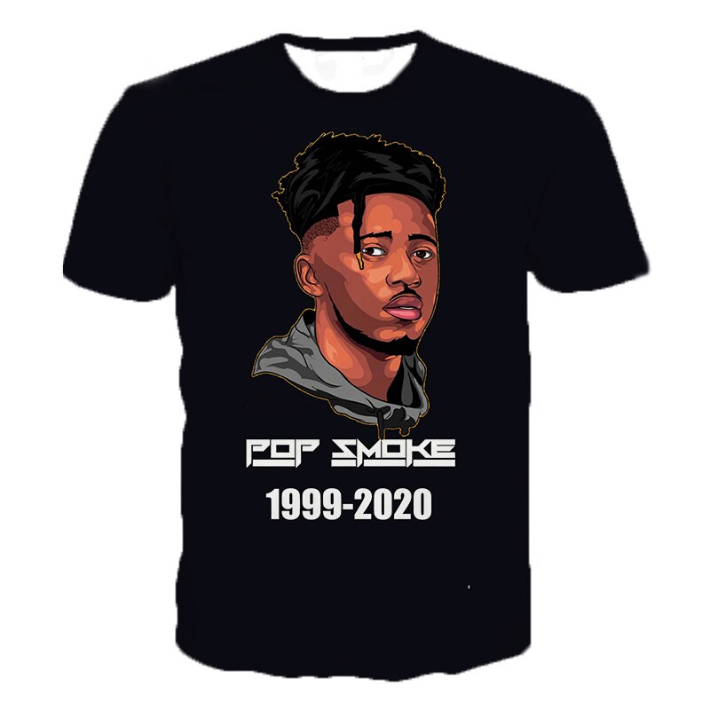 Herren Rapper Pop Smoke 3D T-Shirt Rundhals Unisex Sommer Streetwear