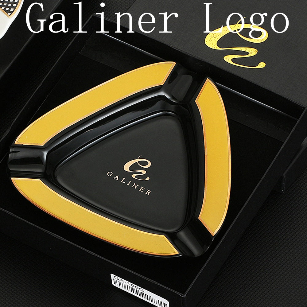 COHIBA Keramik Zigarren Aschenbecher Tragbarer für 3 Zigarrenschlit Mit Geschenkbox
