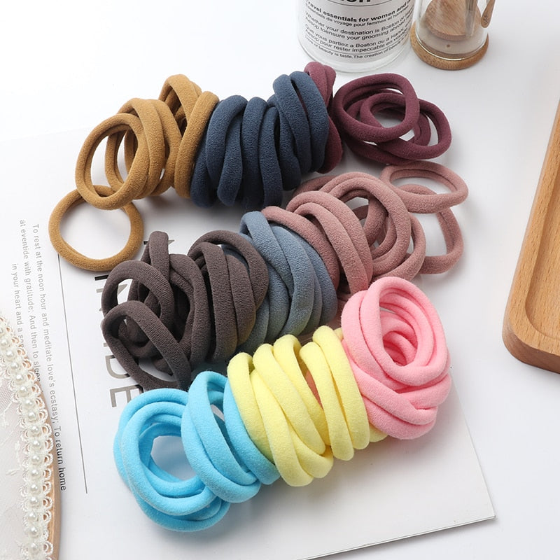 Haargummi Haarband Damen Haar Gummi 50 Stück Schwarz Bunt Zopfgummi Zopf