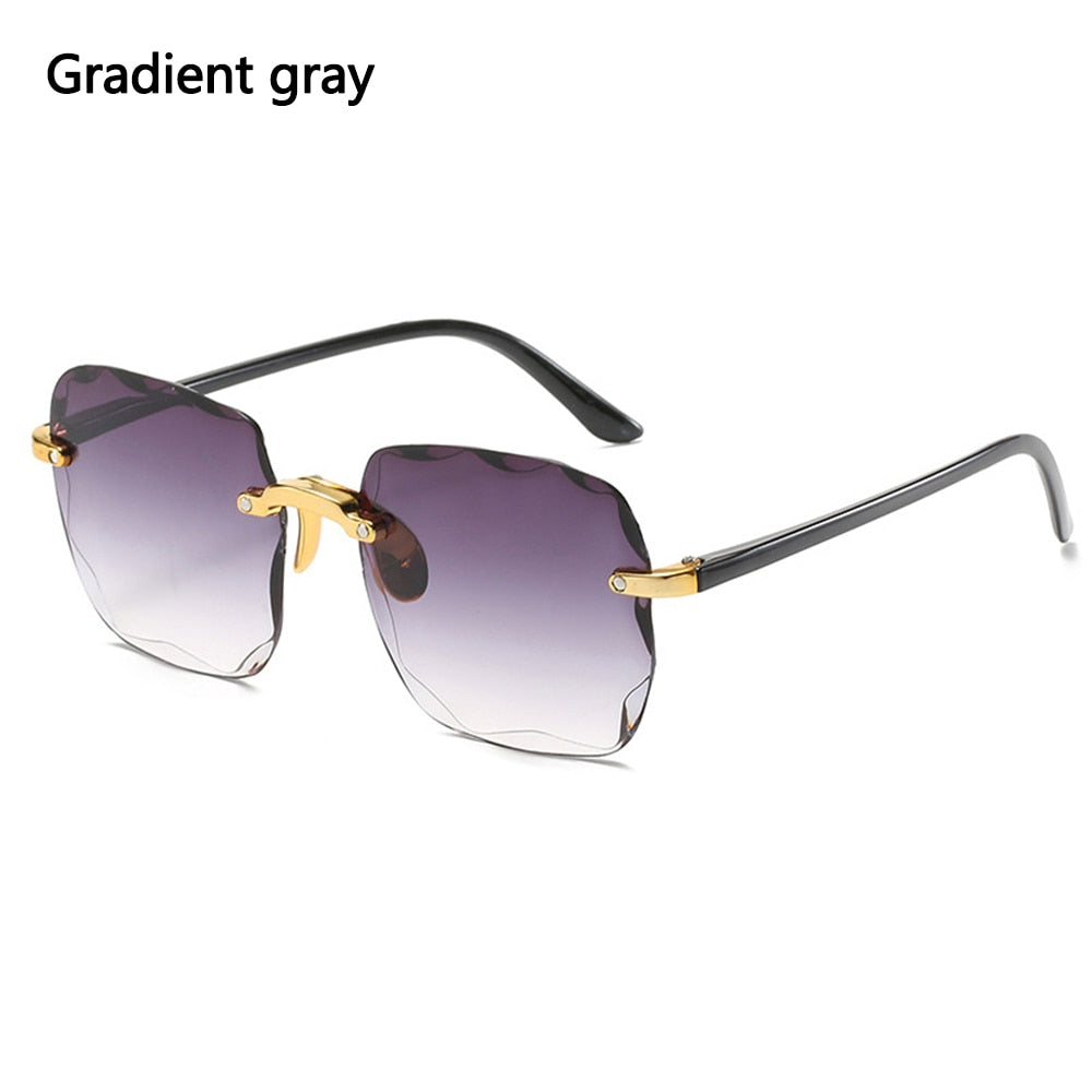 Damen Herren Randlose Sonnenbrille Luxus Shades UV400 Brillen Sonnenbrillen Neu