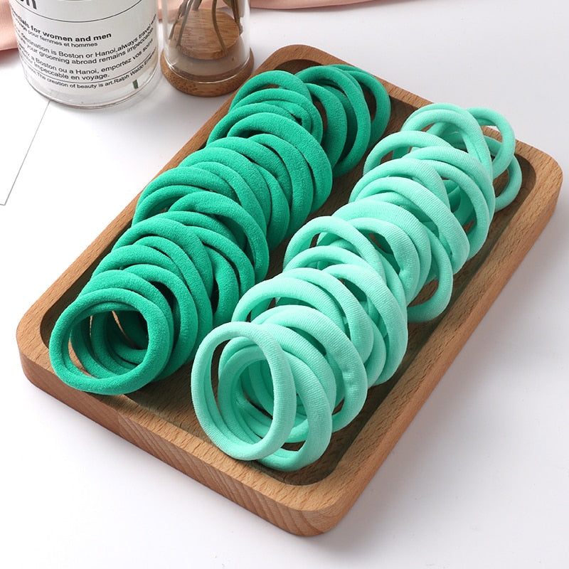 Haargummi Haarband Damen Haar Gummi 50 Stück Schwarz Bunt Zopfgummi Zopf