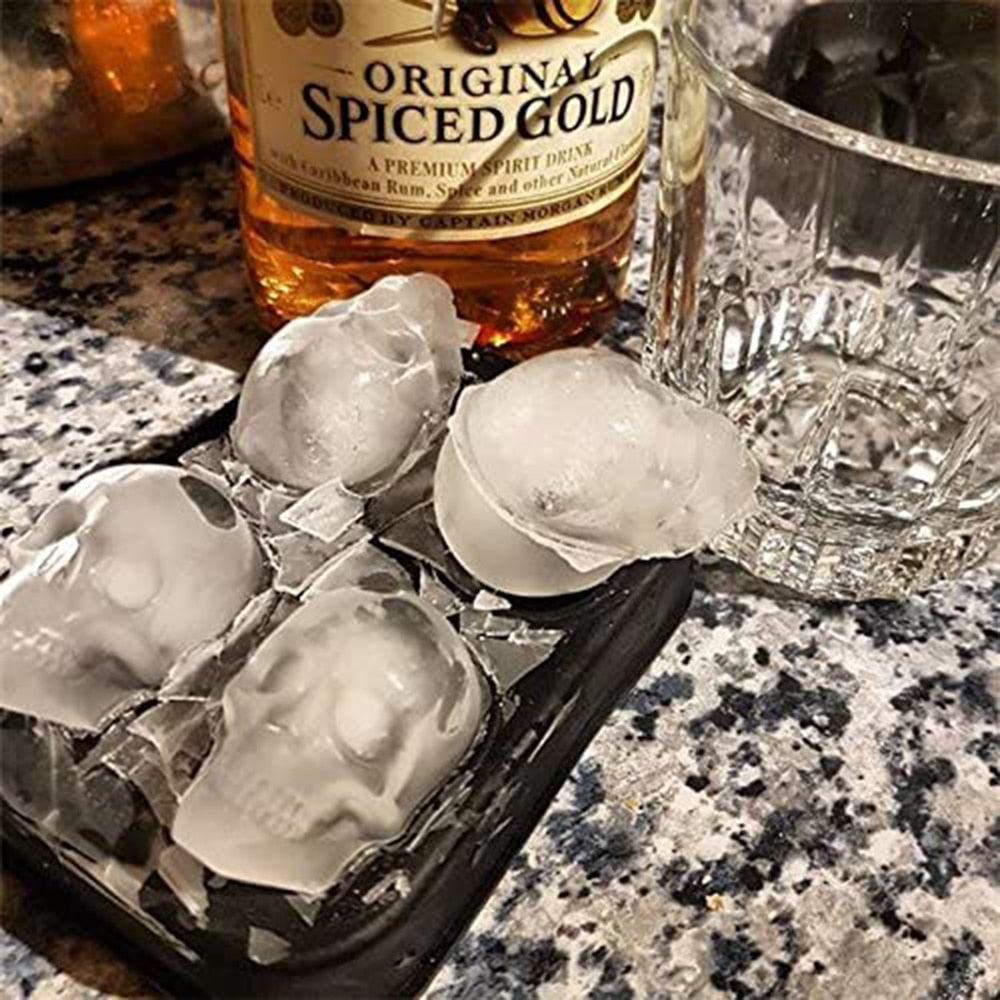 3D Silikon Eiswürfelform Totenkopf Skull Party Eiswürfel Cocktails Whiskey