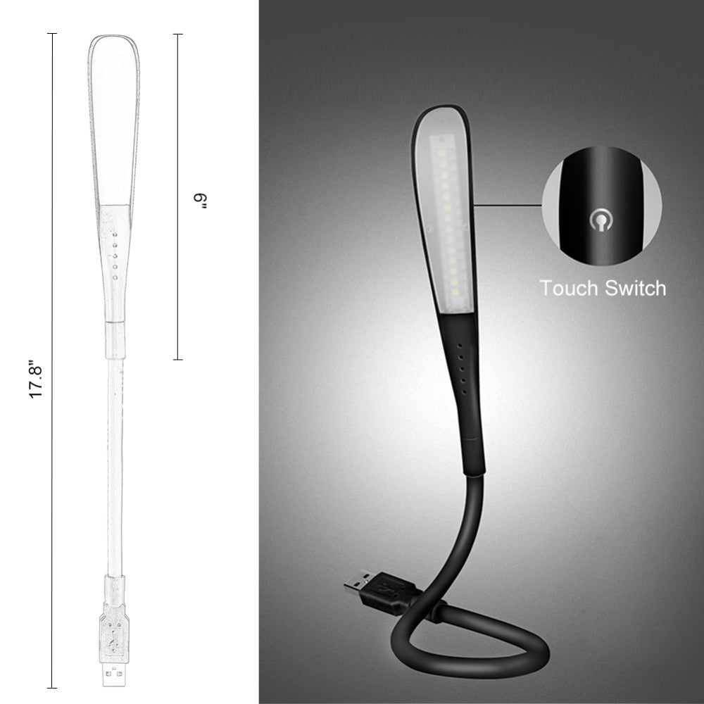 USB Flexible LED Nachtlampe Laptop Notebook Leselampe Power Bank Camping