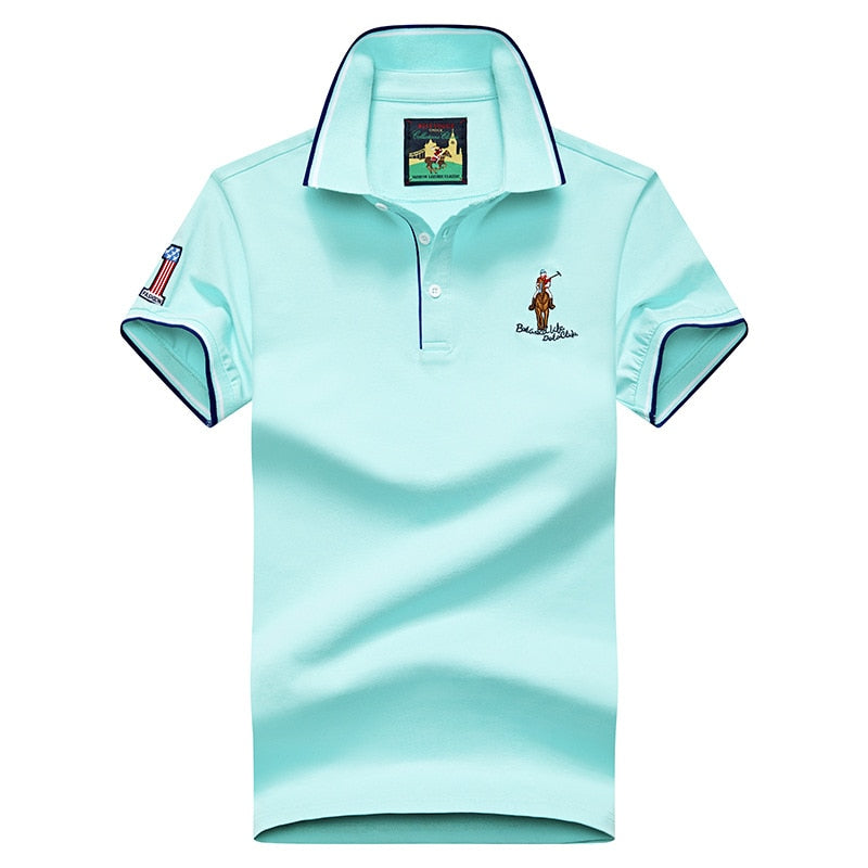 Herren Poloshirt Kontrast Kragen Polo Kurzarm Slim Fit Hemd Polohemd T-Shirt NEU