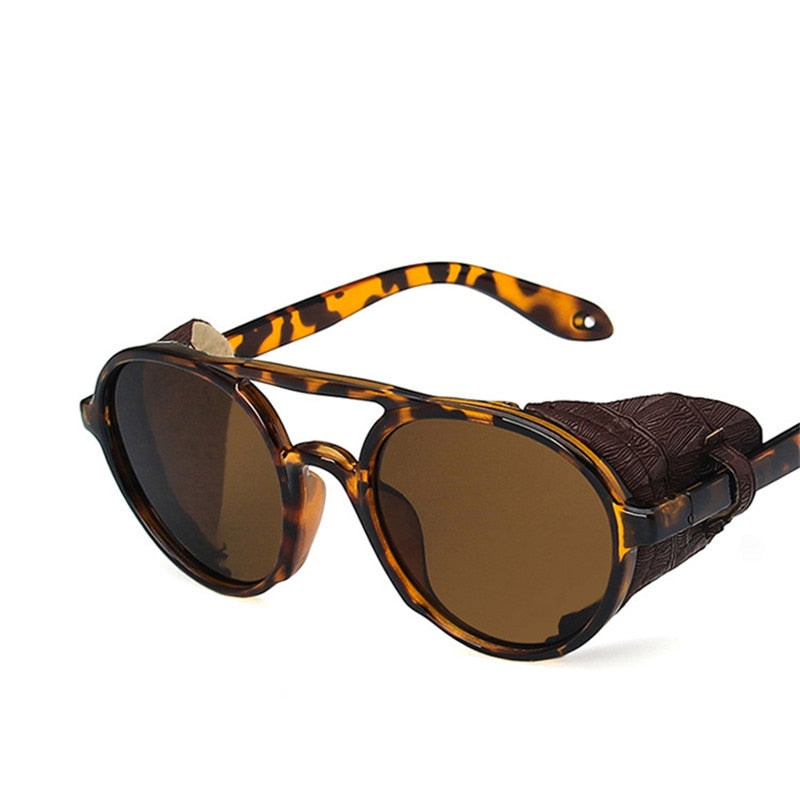LeonLion Luxus Schwarz Matt Rund Herren Sonnenbrille Markenbrille Retro