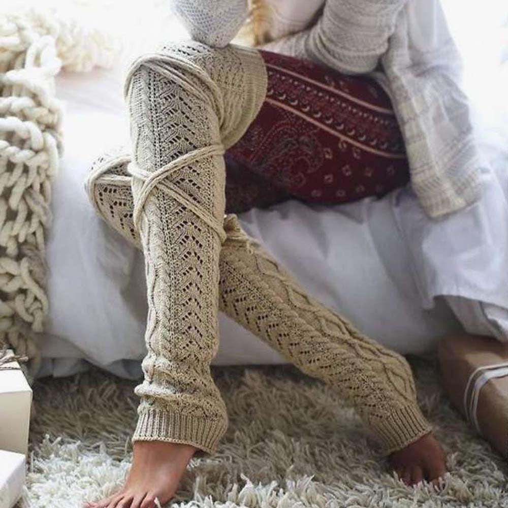 Damen Stulpen Beinwärmer Beinstulpen Beinlinge Legwärmer Häkeln Strümpfe Overknees
