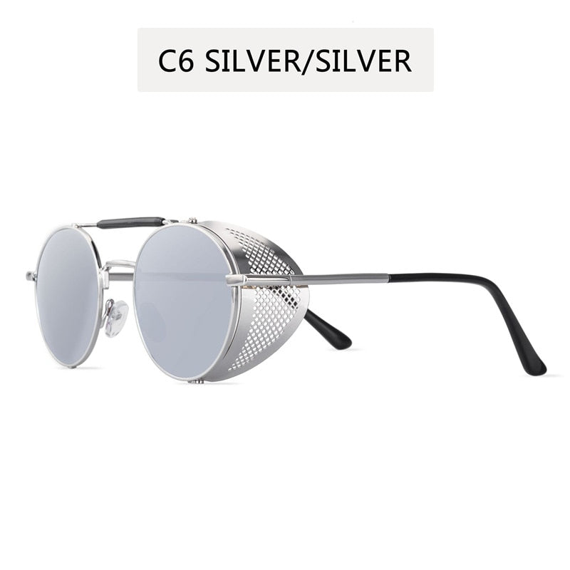 Runde Polarisierte Sonnenbrille Retro Männer Frauen Metall Kreis Fahren Gläser UV400